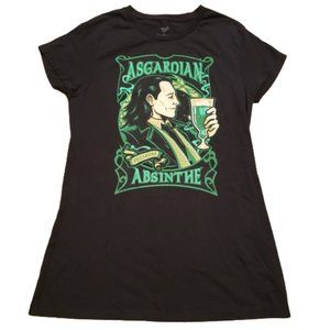 TeeFury Asgardian Absinthe Loki T-Shirt Women's Medium M Black Marvel Avengers